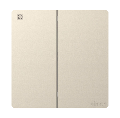 Công tắc đôi 1 chiều 16A Simon K3 571021-46 Màu sâm panh lắp chuẩn đế vuông