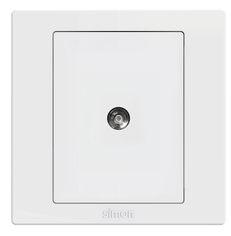 Module Bộ ổ cắm tivi đơn màu trắng S5 S5840 Lắp đế vuông