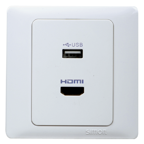 50S- Bộ Ổ cắm USB và HDMI Simon 55494 Màu trắng