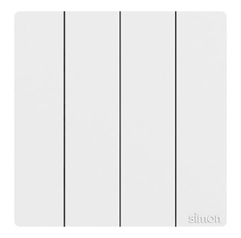 Công tắc bốn 2 chiều 16A Simon K3 571042 Màu trắng lắp chuẩn đế vuông