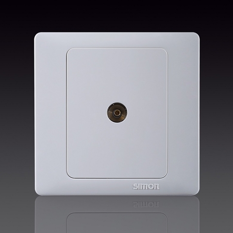 50S- Bộ ổ cắm TV đơn Simon 55111 Màu trắng