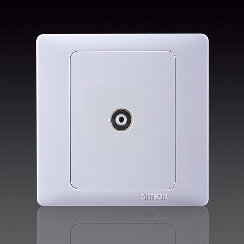 50S- Bộ ổ cắm TV đơn chuẩn F Simon 55114 Màu trắng
