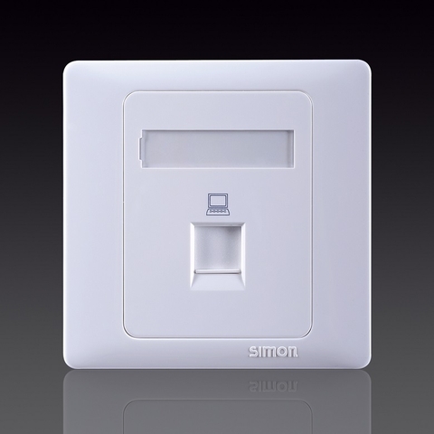 50S- Bộ Ổ cắm dữ liệu chuẩn  RJ45 Cat.6e Simon 55218S Màu trắng