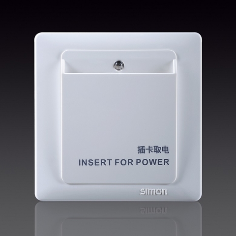 50S- Bộ Công tắc thẻ, AC220V±10%, điện trở 16AX hoặc cảm ứng 8AX Simon 55503 Màu trắng