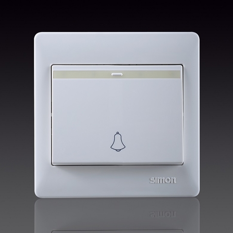 50S- Bộ công tắc nút nhấn chuông có dải phản quang Simon 56301BTY Màu trắng