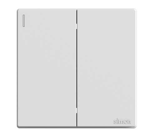 Module Công tắc đôi 1 chiều màu trắng Simon Series S6 581021 lắp chuẩn đế vuông