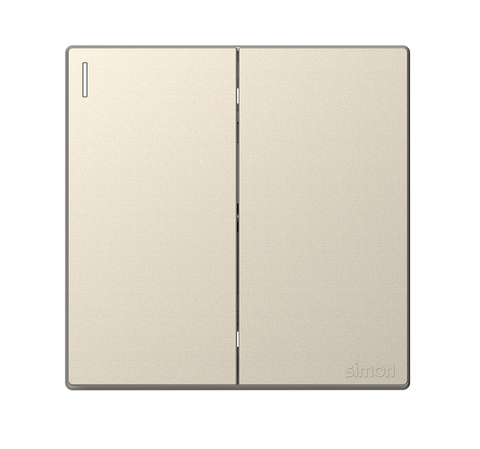 S6- Bộ Công tắc đôi, 2 chiều (Champagne) Simon 581022-46 Màu sâm panh