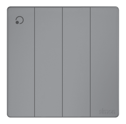 Công tắc bốn 1 chiều 16A Simon K3 571041-61 Màu ghi xám lắp chuẩn đế vuông