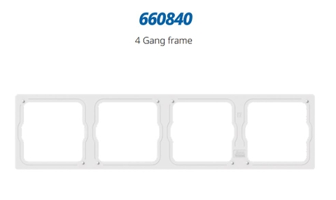 Module Khung bốn màu Trắng Simon M7 660840 đế vuông (Multi gang)