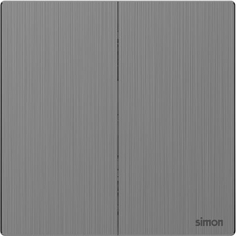 M7 Metal- Bộ công tắc trung gian đôi (Brushed Grey) Simon 661046M-2B