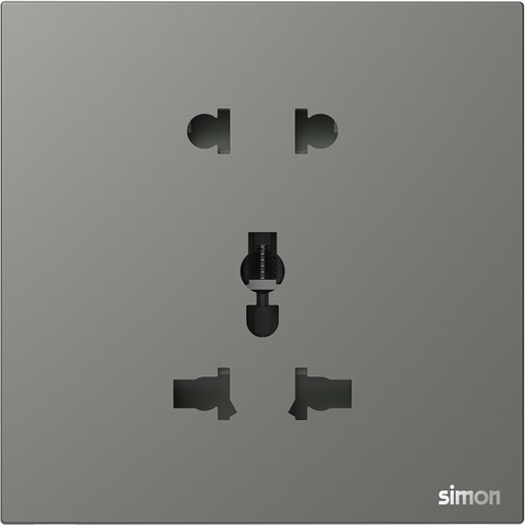 M7 AIR- Bộ ổ cắm 2 chấu + 3 chấu đa năng (10A 250V) (Platinum Grey) Simon 661080-6Q
