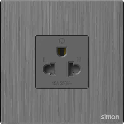 M7 Metal- Bộ ổ cắm đơn 3 chấu (Brushed Grey) Simon 661087M-2B