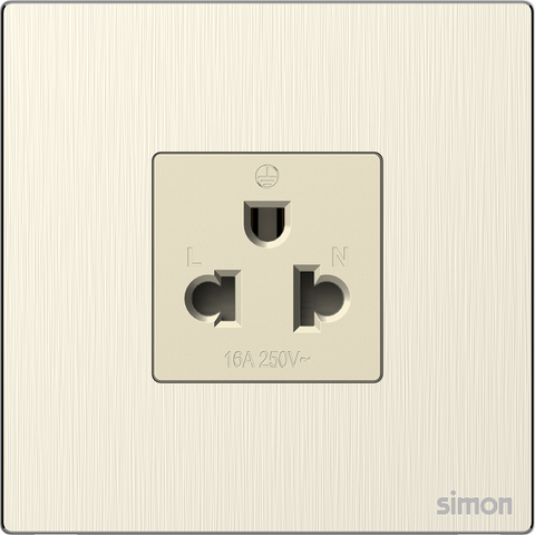 M7 Metal- Bộ ổ cắm đơn 3 chấu (Satin Gold) Simon 661087M-2C