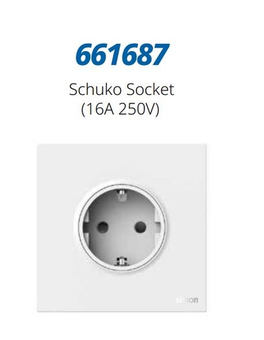 Module ổ cắm chuẩn Schuko Simon M7 661687 màu trắng