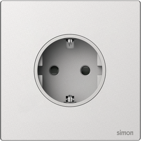 M7 Metal- Bộ ổ cắm Schuko (Frosted Sliver) Simon 661687M-2A