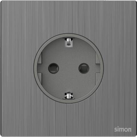 M7 Metal- Bộ ổ cắm Schuko (Brushed Grey) Simon 661687M-2B