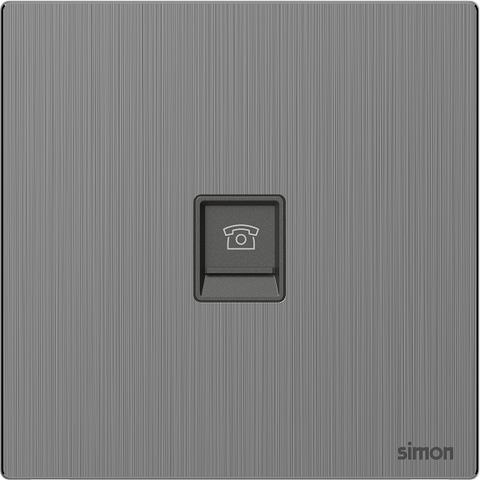 M7 Metal- Bộ ổ cắm điện thoại (RJ11) (Brushed Grey) Simon 665214M-2B