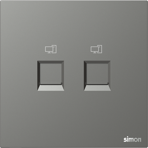 M7 AIR- Bộ ổ cắm mạng Cat6 đôi (Platinum Grey) Simon 665228-6Q