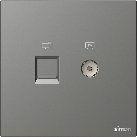 M7 AIR- Bộ ổ cắm TV+ mạng Cat6 (Platinum Grey) Simon 665302-6Q
