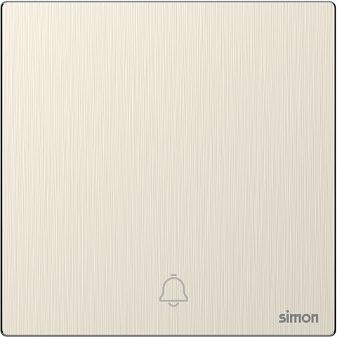Bộ nút bấm chuông cửa màu vàng mặt kim loại Simon M7 666301M-2C lắp đế vuông