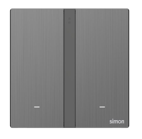 Module công tắc đôi (Metal) màu xám Simon M7 Smart 66E8002MTY-2B