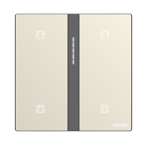 Module công tắc điều khiển rèm cửa đôi simon M7 Smart (Metal Gold) 66E8014MTY-2C  màu vàng