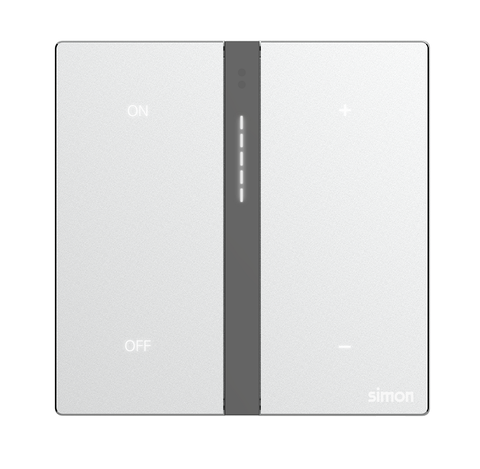 Module công tắc dimer đơn kết hợp 2 công tắc bối cảnh Simon M7 Smart 66E8017MTY-2A