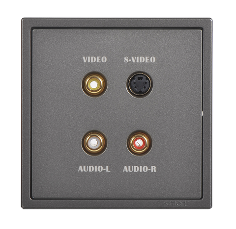 Ổ cắm AV-S màu xám simon I7 700493-61 lắp chuẩn đế vuông