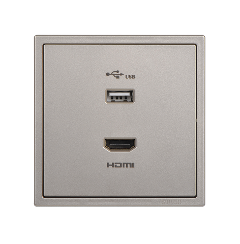 Module ổ cắm USB và HDMI Simon I7 700494-46 màu Sâm panh