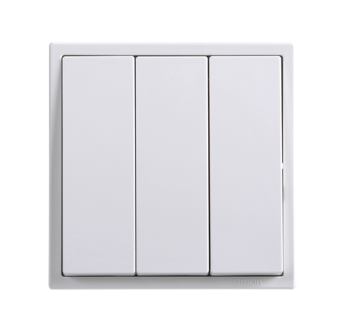 Module nút nhấn nhả ba màu trắng Simon I7 701031F mặt vuông