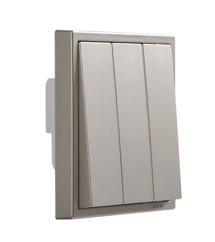 Công tắc ba 1 chiều màu sâm panh Simon I7 701031-46 lắp đế vuông