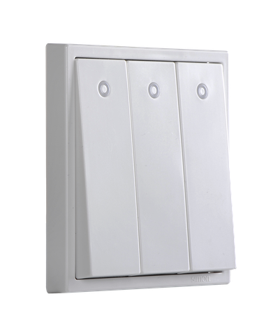 Công tắc ba 1 chiều có đèn LED màu trắng Simon I7 701033 đế vuông