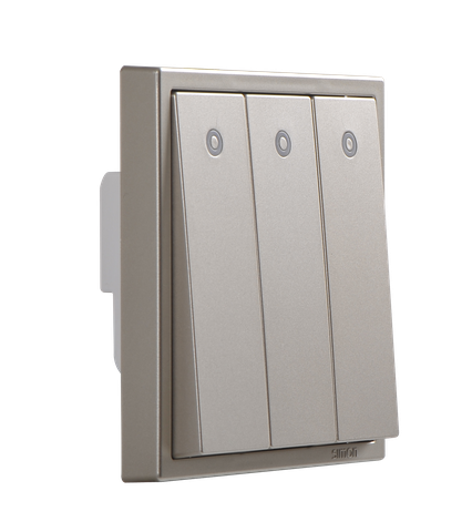 Công tắc ba 1 chiều có đèn LED màu Sâm panh Simon I7 701033-46