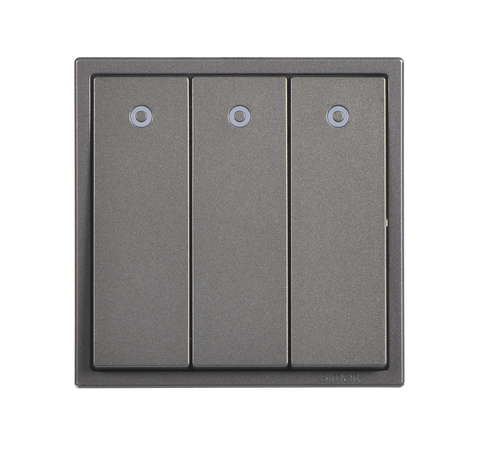 Công tắc ba 1 chiều có đèn LED Simon I7 701033-61 màu xám đế vuông