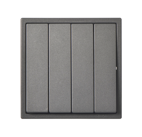 Module Nút nhấn nhả bốn màu xám Simon I7 701041F-61 mặt vuông