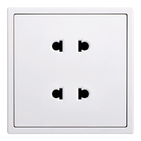 Module Ổ cắm đôi 2 chấu màu Trắng Simon I7 701072 chuẩn đế vuông