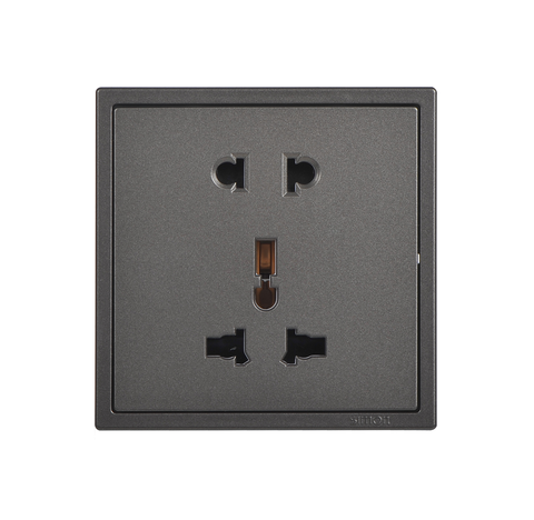 Module Ổ cắm đôi gồm ổ cắm đa năng kết hợp ổ đôi 2 chấu màu Đen Simon I7 701080-26