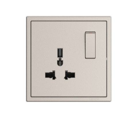 Module Ổ cắm đơn 3 chấu thường 16A/220V Màu Sâm panh Simon I7 701087-46