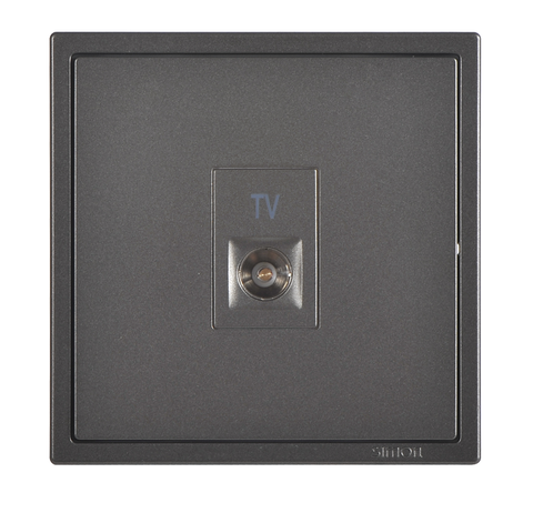 Ổ cắm Tivi đơn màu xám Simon I7 705111-61 lắp đế vuông