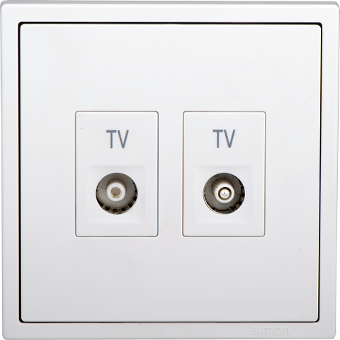 Module Ổ cắm tivi đôi gồm 1 có chuẩn F Simon I7 705119S màu trắng