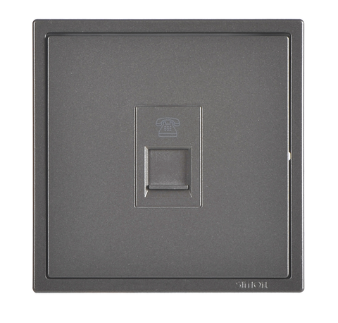 Ổ cắm điện thoại đơn RJ11 màu xám Simon I7 705214-61 lắp đế vuông