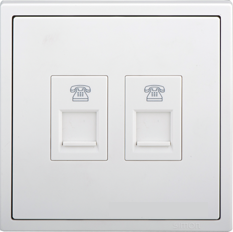 Module Ổ cắm điện thoại đôi màu trắng Simon I7 705224