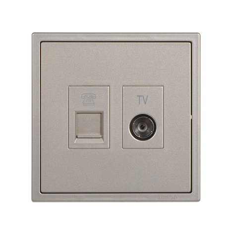 Module Ổ cắm điện thoại kết hợp ổ cắm tivi màu Sâm panh Simon I7 705301-46