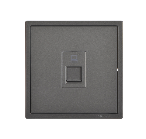 Ổ cắm dữ liệu mạng đơn chuẩn RJ45 (Cat.6e) màu xám Simon I7 705218-61