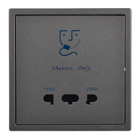 Module Ổ cắm dao cạo râu Simon I7 70E651-61 Màu xám lắp đế vuông