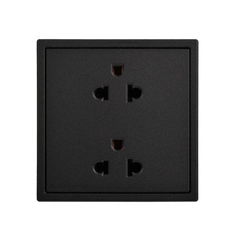 Module Ổ cắm đôi 3 chấu thường 16A/220V màu đen Simon I7 711287-26