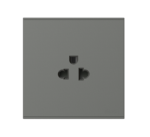 E6- Bộ Ổ cắm đơn chuẩn Âu-Mỹ 16A (Grey) Simon 721087-61 màu xám