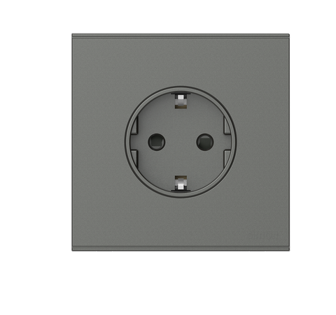 E6- Bộ Ổ cắm đơn Schuko 16A (Grey) Simon 721687-61 Màu xám