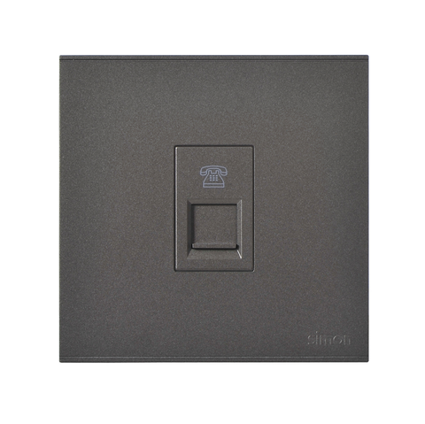 E6- Bộ ổ cắm điên thoại đơn (Grey) Simon 725214-61 Màu xám