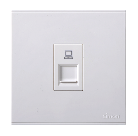 E6- Bộ ổ cắm dữ liệu đơn Cat6e Simon 725218 Màu trắng